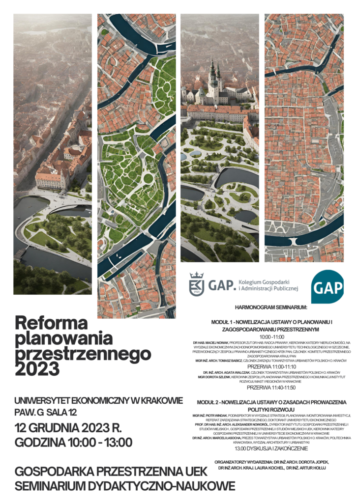 Seminarium dydaktyczno-naukowego pt: Reforma planowania przestrzennego 2023