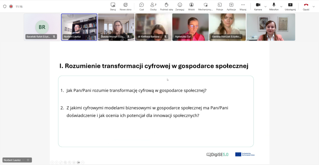 Warsztaty eksperckie DigiSE5.0: potrzeby edukatorów wobec cyfrowej transformacji gospodarki społecznej