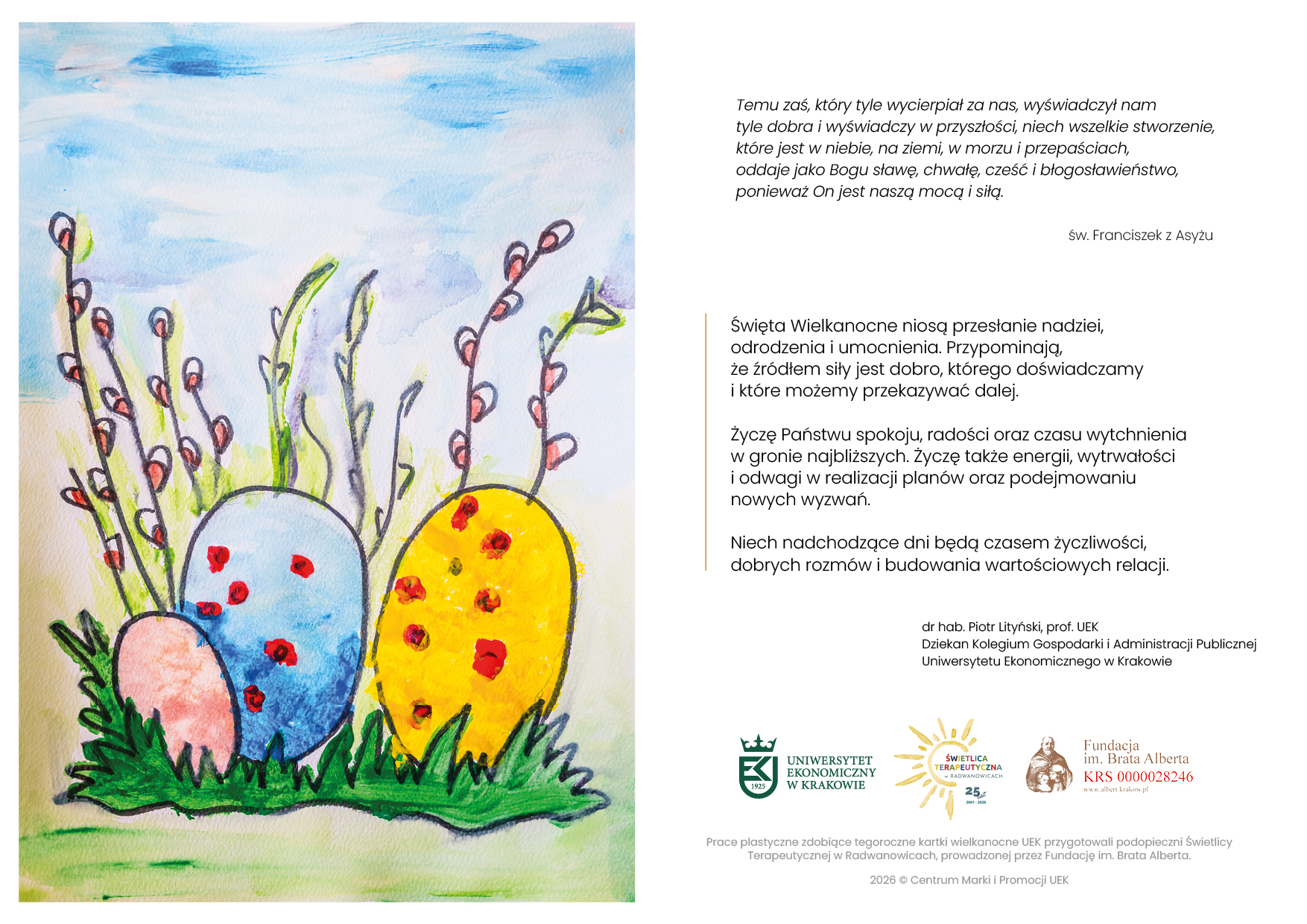 Kartka Wielkanoc 2026 Elektroniczna Dziekan GAP Prof. Lityński